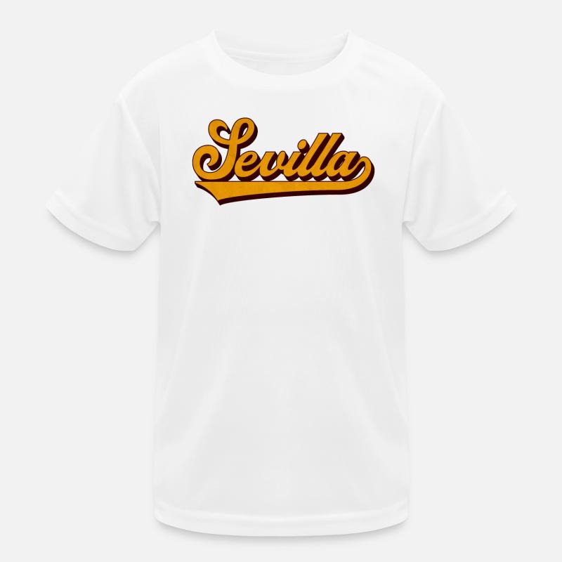 Sevilla Retro Script Gelb Kinder Funktions-T-Shirt