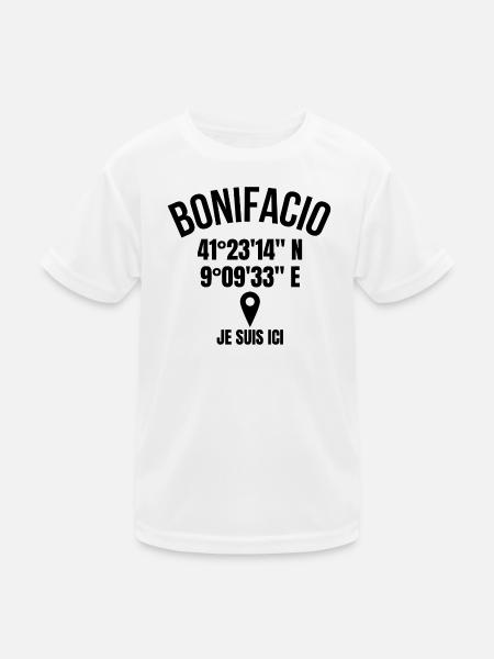 Korsika, Korsischer Humor, Bonifacio, Korsika - Kinder Funktions-T-Shirt - Weiß - Vorne