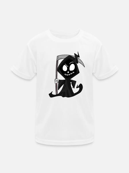 Grim Reaper with Scythe - Halloween - Kids Functional T-Shirt - white - Front