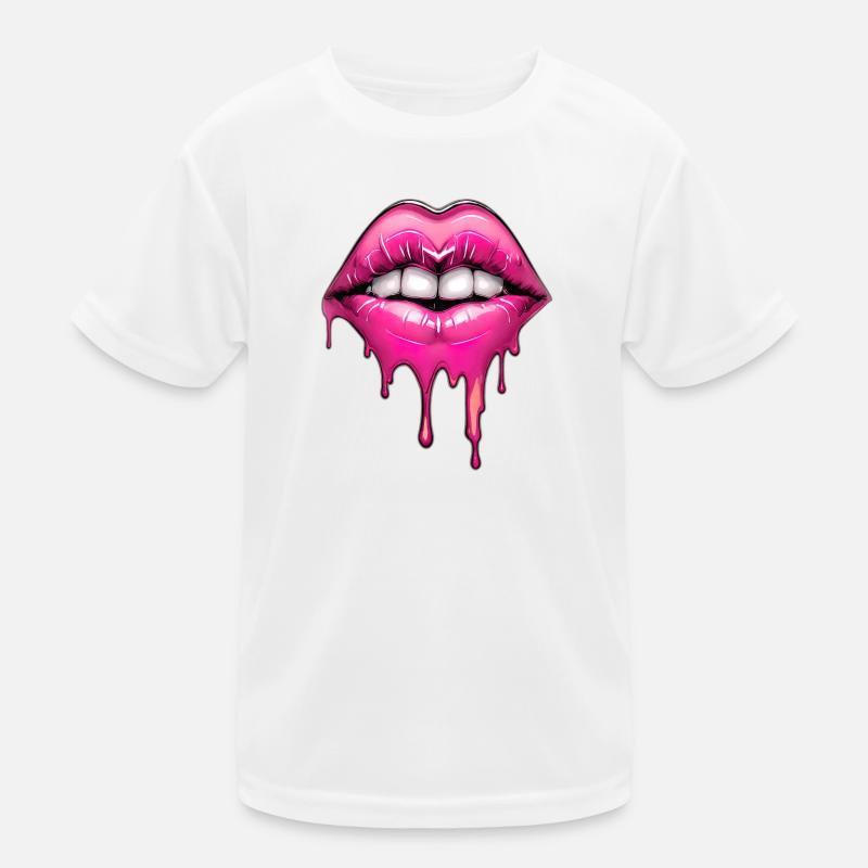 Lippen Kinder Funktions-T-Shirt
