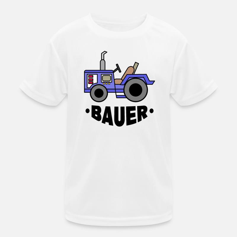 Landmaschinen Spruch Bauer Traktor Nutzfahrzeug Kinder Funktions-T-Shirt