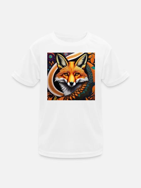 Fuchs - Kinder Funktions-T-Shirt - Weiß - Vorne
