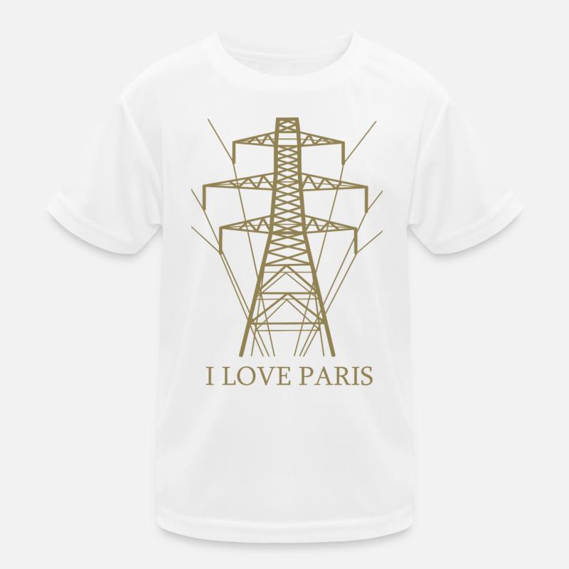Ironique, j’adore Paris Tour Eiffel comme pôle électrique T-shirt sport Enfant
