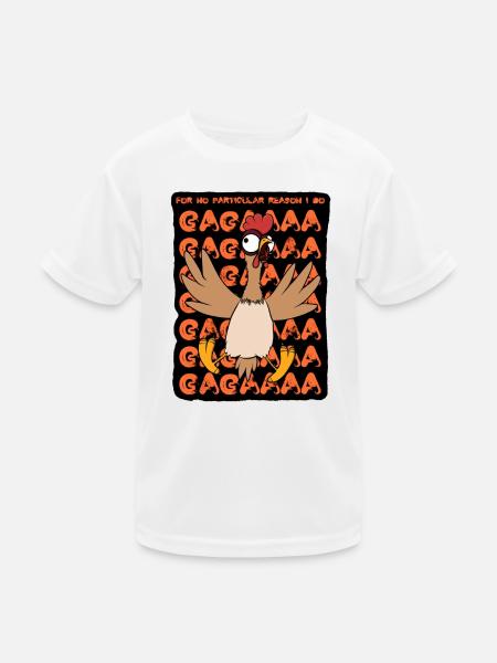 Verrücktes Huhn - Kinder Funktions-T-Shirt - Weiß
