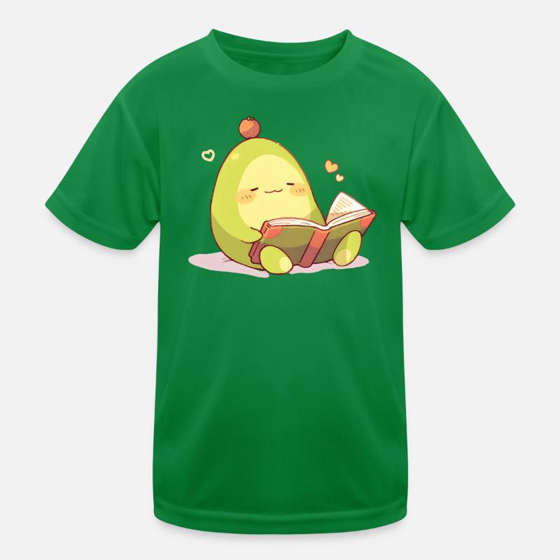 Avocado Leseheld – Kuschelnde Buchzeit Kinder Funktions-T-Shirt