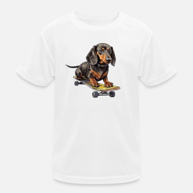 Aventure en skateboard teckel T-shirt sport Enfant