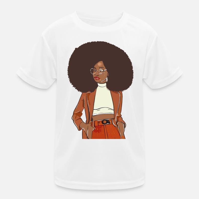 Afro chic with orange blazer Kids Functional T-Shirt