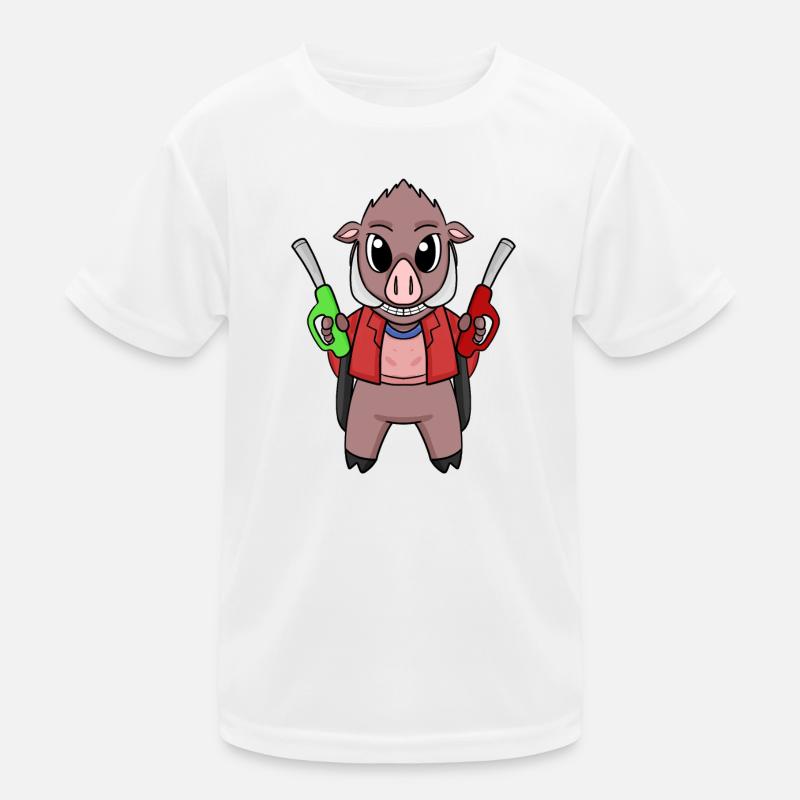 Préposé à la station-service Sanglier-service T-shirt sport Enfant