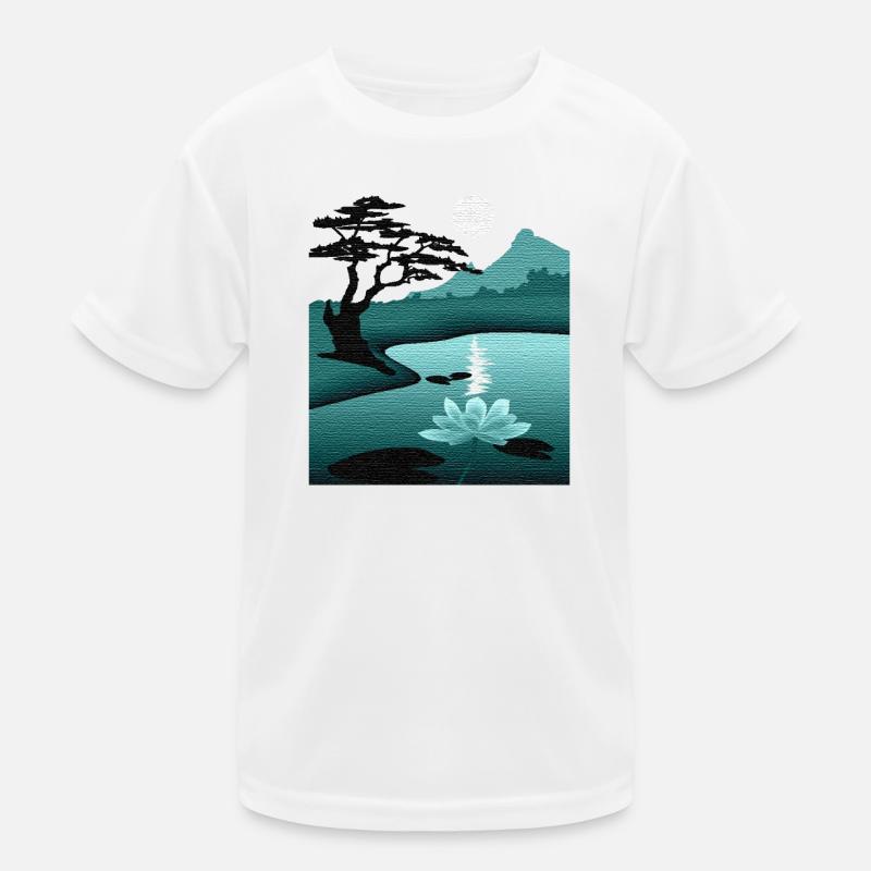 Paysage lunaire de nuit avec structure T-shirt sport Enfant