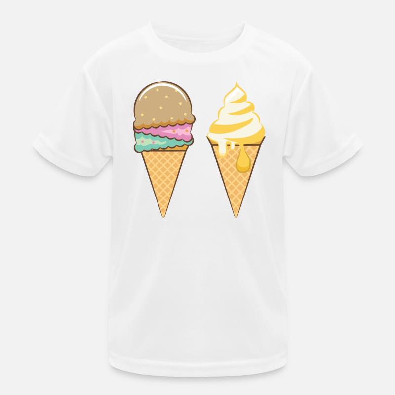 Rainbow Scoops & Gold Drizzle Cone Duo Kids Functional T-Shirt