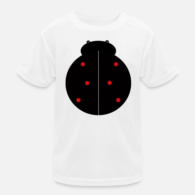 Black Ladybug with Red Dots Kids Functional T-Shirt