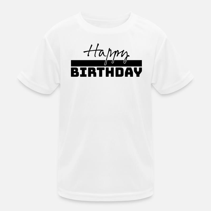 Koszulka happy birthday czarna Funkcjonalna koszulka dziecięca