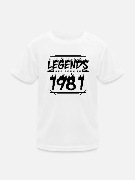Legende 1981 - Jahrgang 1981 - Baujahr 1981 - Kinder Funktions-T-Shirt - Weiß