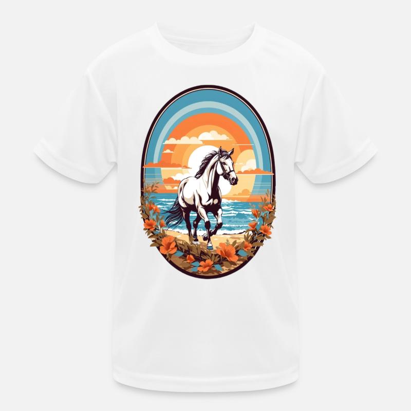 Cheval sur la plage T-shirt sport Enfant