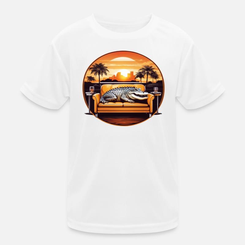 Alligator on sofa Kids Functional T-Shirt
