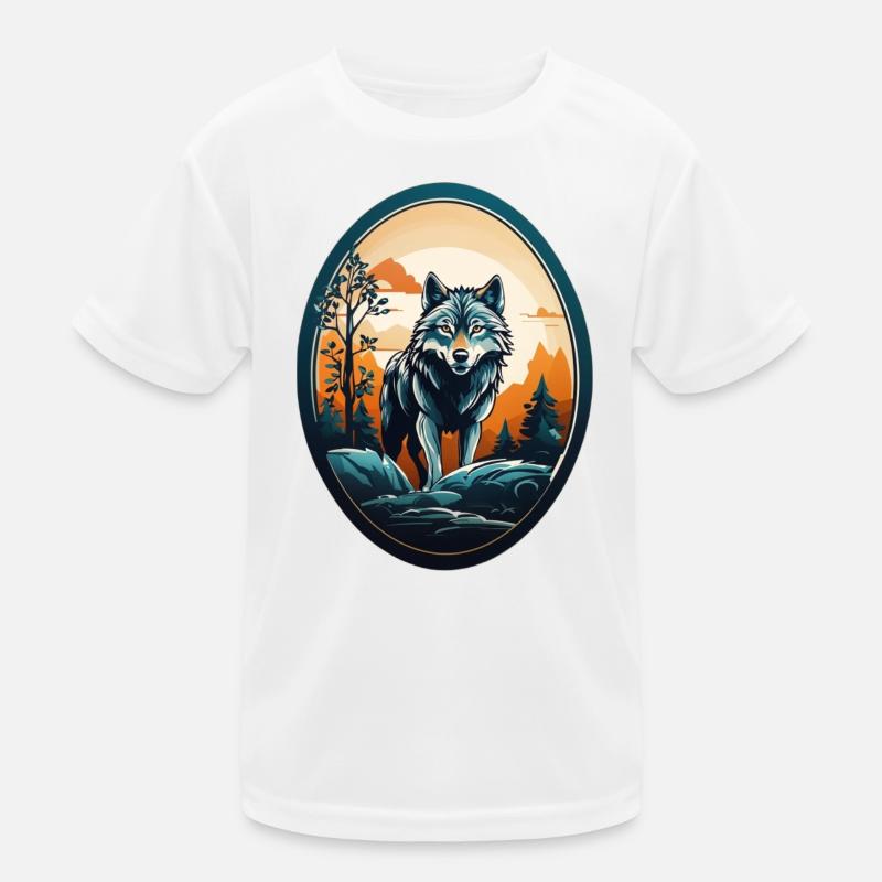 Forest dweller wolf Kids Functional T-Shirt