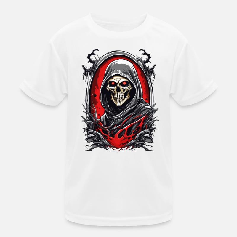 Sensenmann Schädel Kinder Funktions-T-Shirt