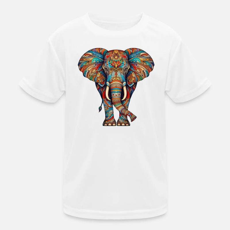 Elefant - Kinder Funktions-T-Shirt - Weiß