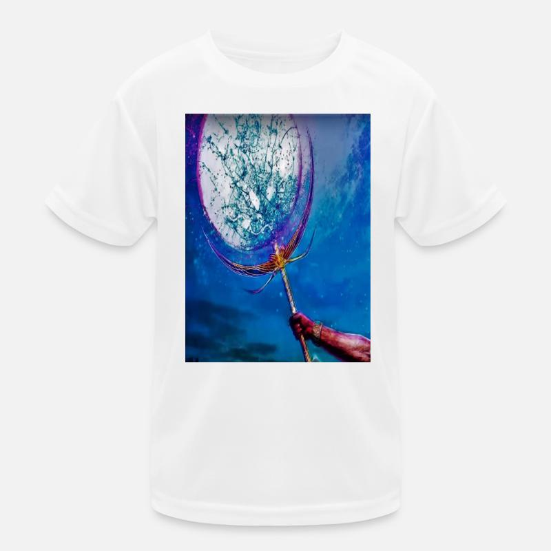 Blauer Traumfänger Netz Kinder Funktions-T-Shirt