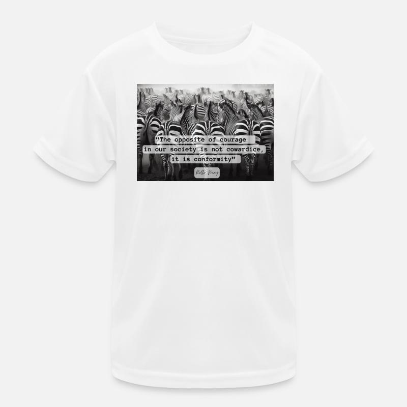 Courage or Conformity Zebras in Contrast Mono Kids Functional T-Shirt