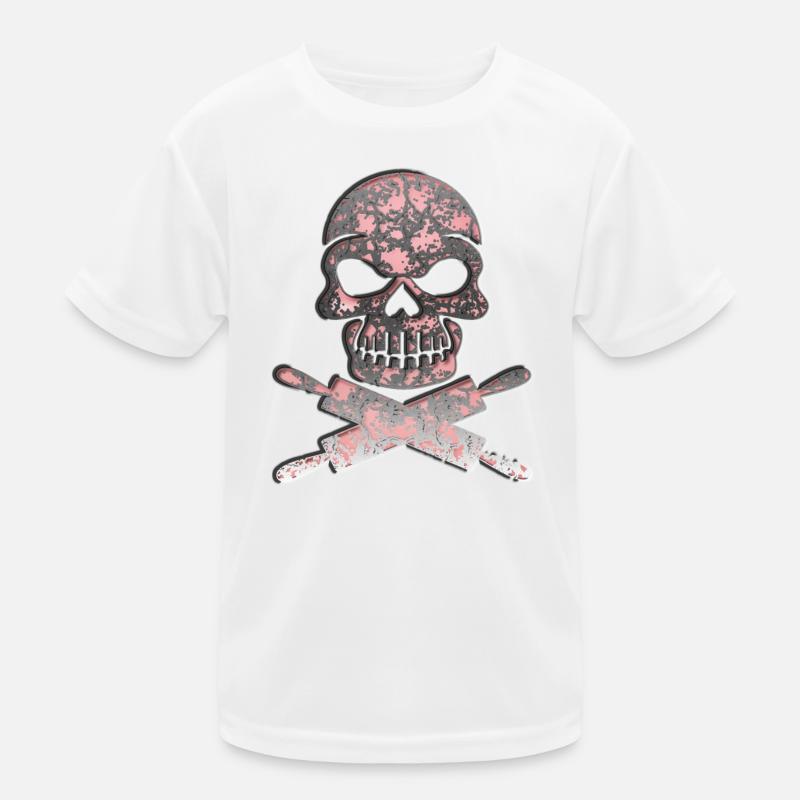 Skull skull with dough rolls Kids Functional T-Shirt
