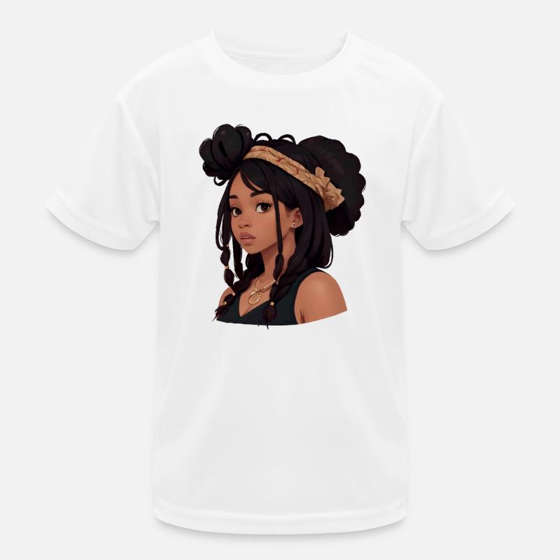 Hübsche Frau mit Dreadlocks Kinder Funktions-T-Shirt
