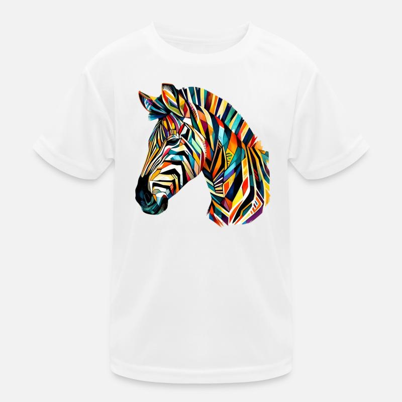 Zebra - Kinder Funktions-T-Shirt - Weiß