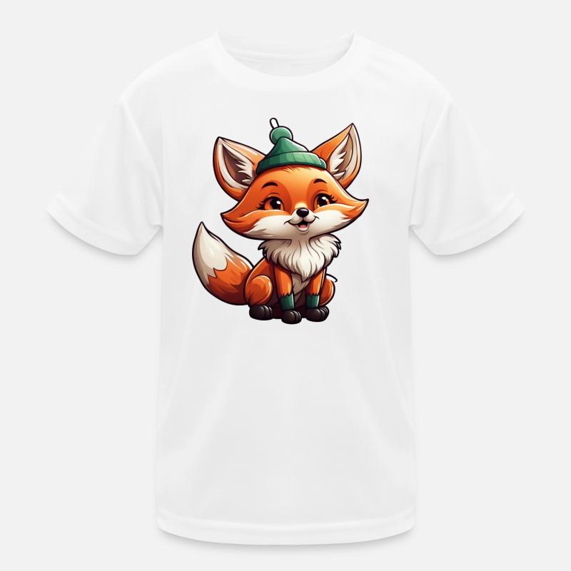 Fuchs - Kinder Funktions-T-Shirt - Weiß