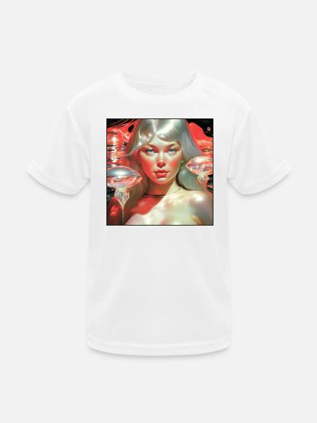 Kosmisches Prinzessinnen-Porträt - Kinder Funktions-T-Shirt - Weiß