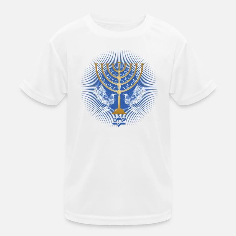 chandelier de Hanoukka doré avec des colombes blanches T-shirt sport Enfant