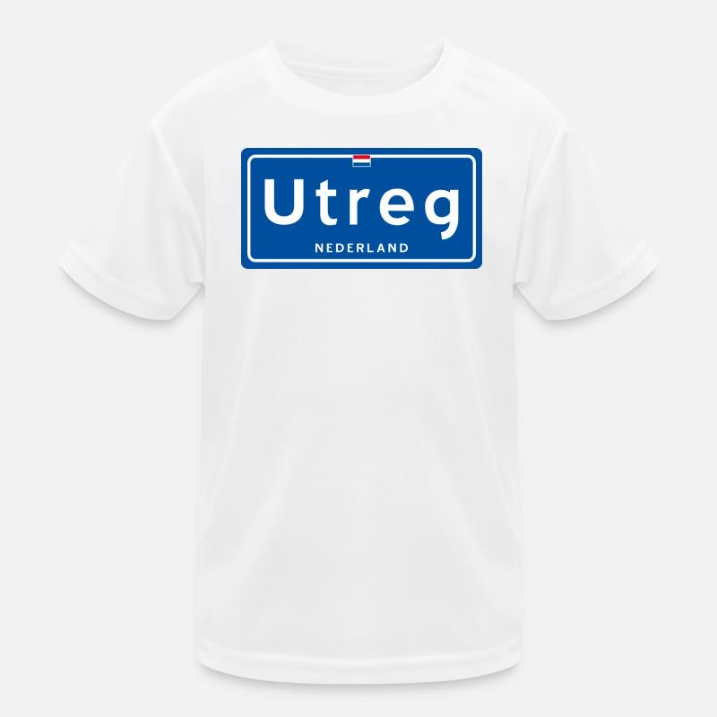Utreg (Utrecht) place name sign Kids Functional T-Shirt