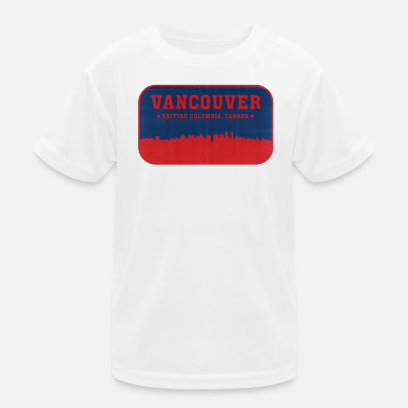 Vancouver Skyline BleuEmblème Rouge T-shirt sport Enfant