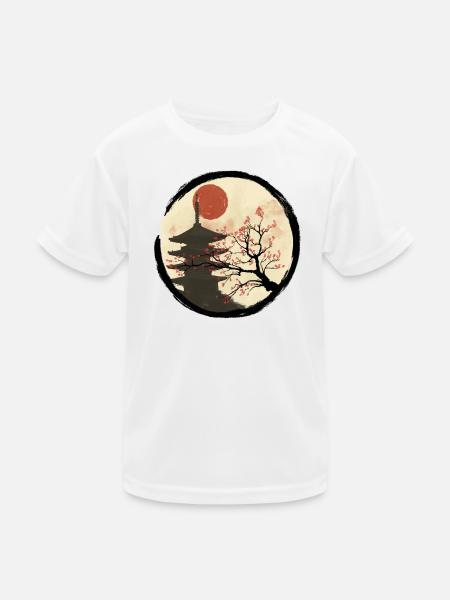 Kyoto in bloom - Kinder Funktions-T-Shirt - Weiß - Vorne