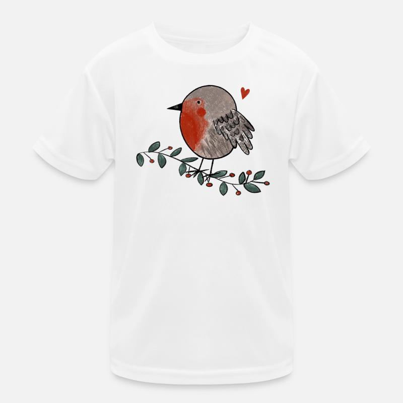Rotkehlchen Liebe Kinder Funktions-T-Shirt