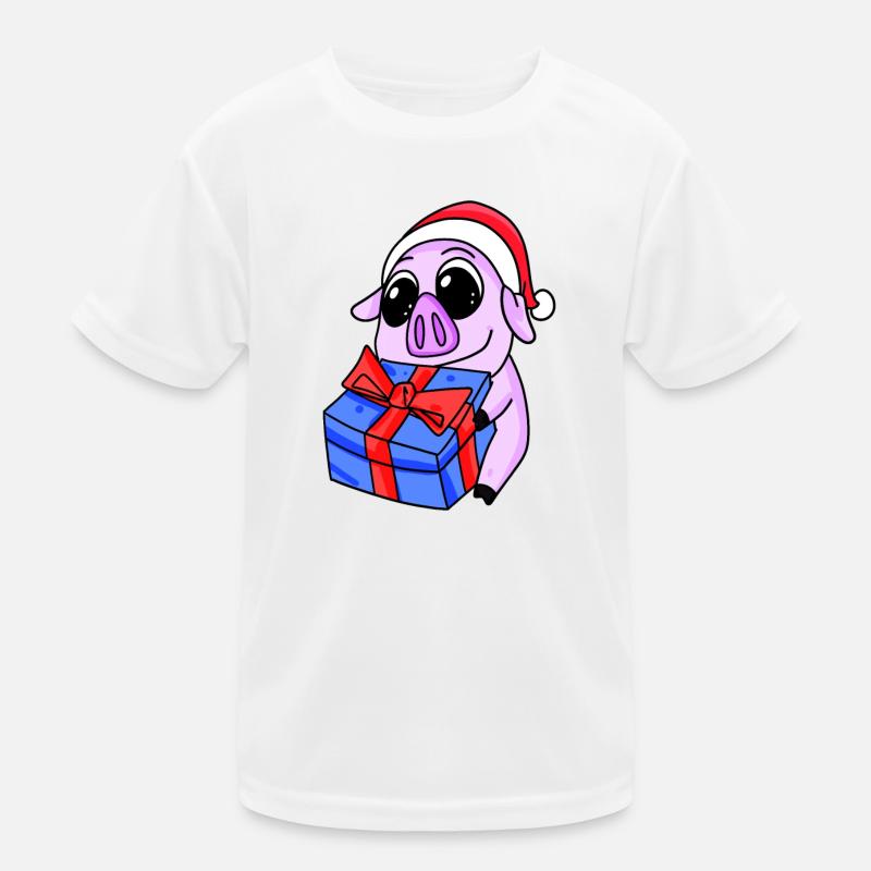Schwein Weihnachten Kinder Funktions-T-Shirt