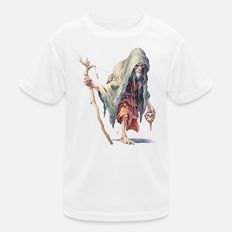 Mage de la Forêt Effrayant – Sorcier de la Dark Fantasy T-shirt sport Enfant