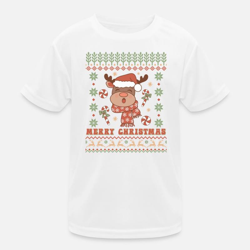 Hässlicher Weihnachtspullover Kinder Funktions-T-Shirt