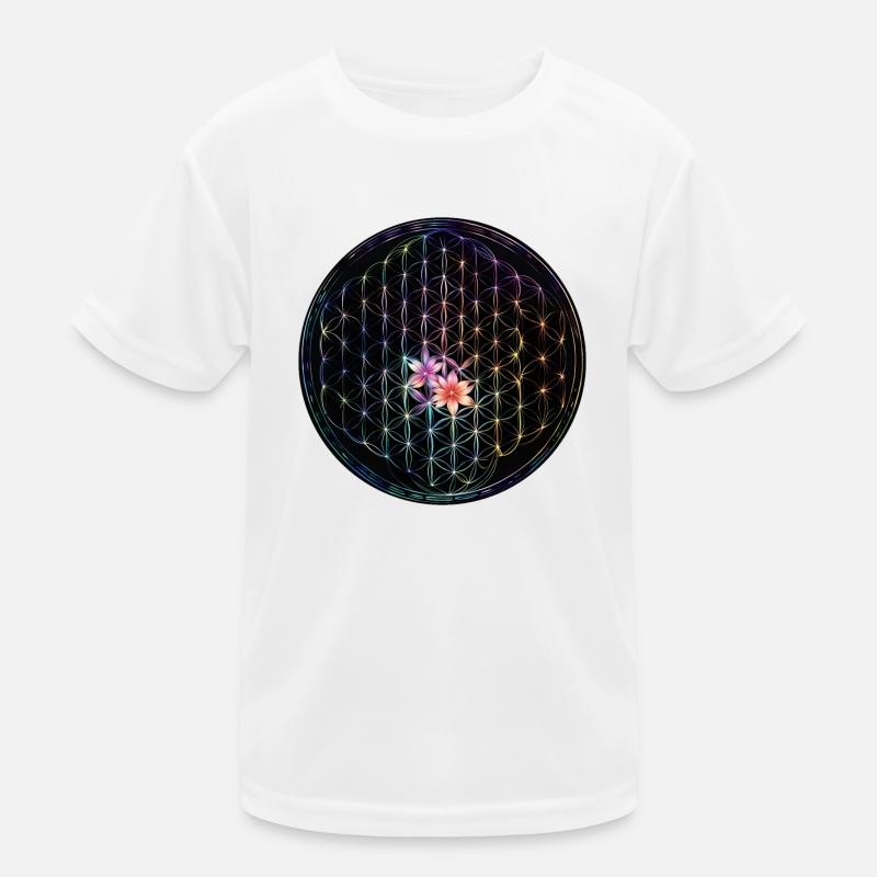 Regenbogen Lebensblume Design Kinder Funktions-T-Shirt