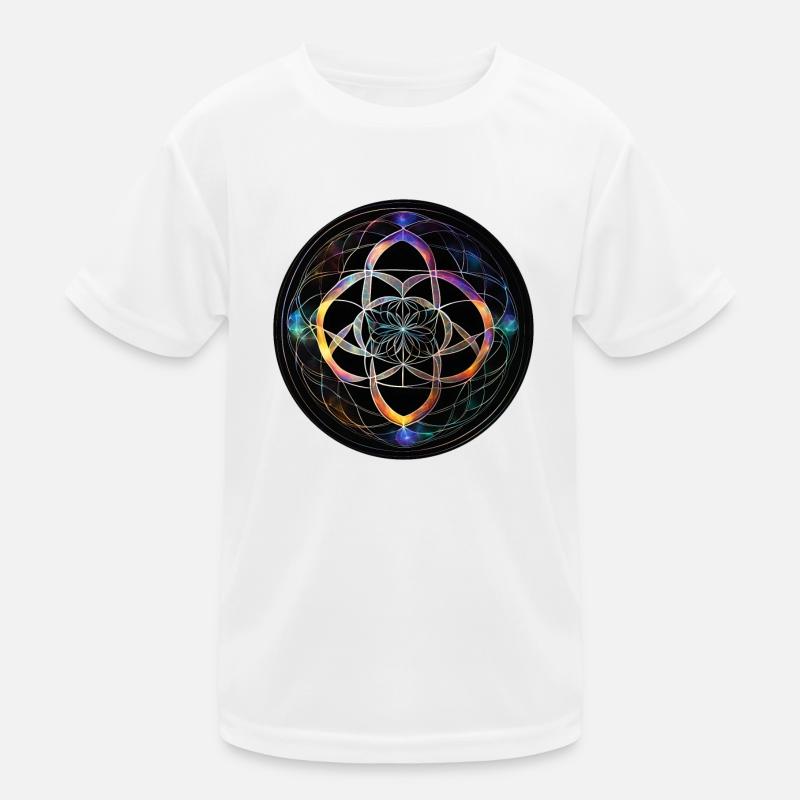 Blume der Geometrie im Licht Kinder Funktions-T-Shirt