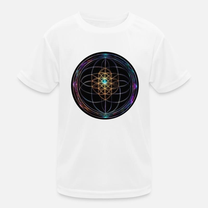 Metatron Discs Mandala Glow Kids Functional T-Shirt
