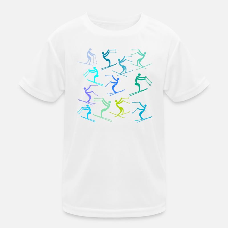 BEGINNERS SKIING SKI SLOPES Kids Functional T-Shirt