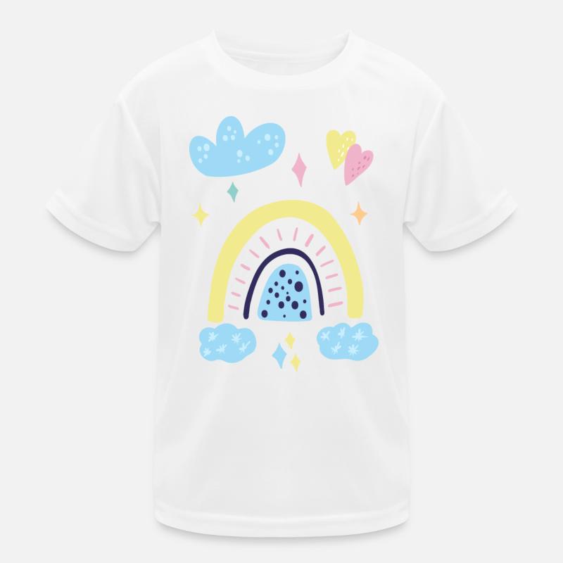 Pastellfarbene Regenbogen-Traumlandschaft Kinder Funktions-T-Shirt