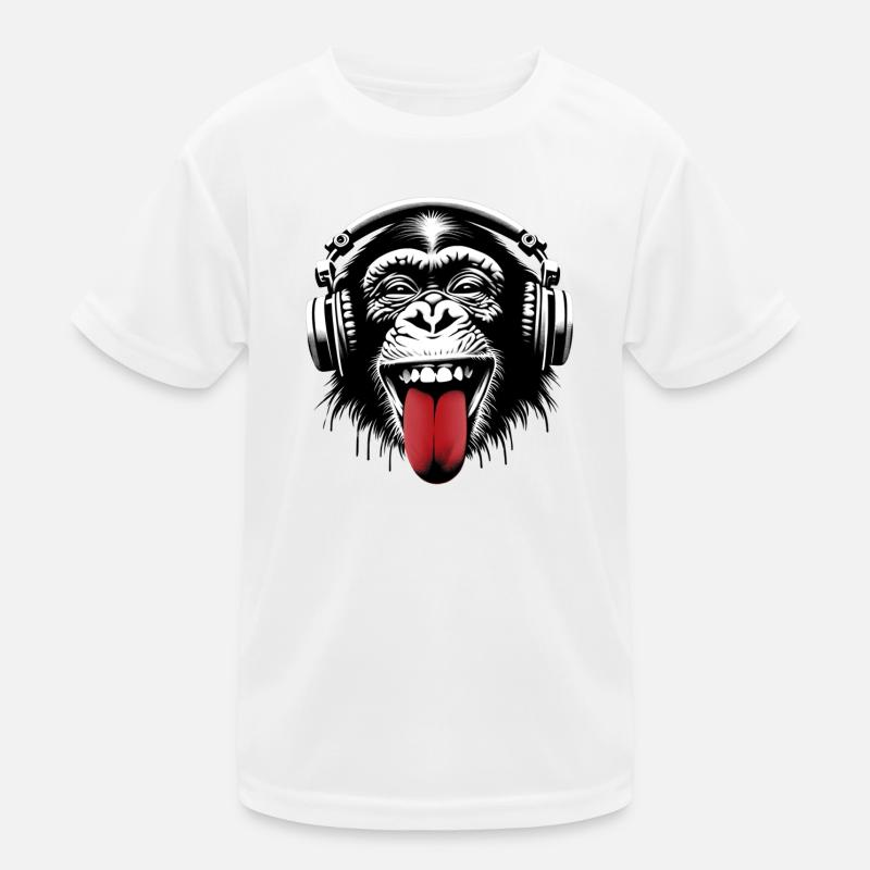 Kopfhörer Affe Musik Monkey World 🎧 Kinder Funktions-T-Shirt
