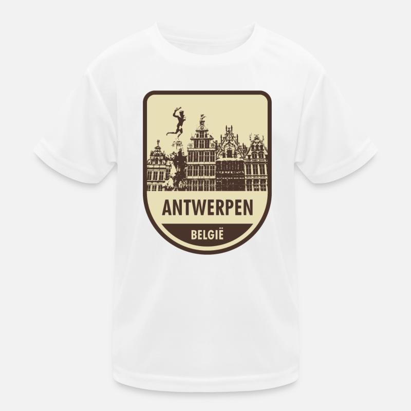 Antwerpen Stadtbild Schild Kinder Funktions-T-Shirt