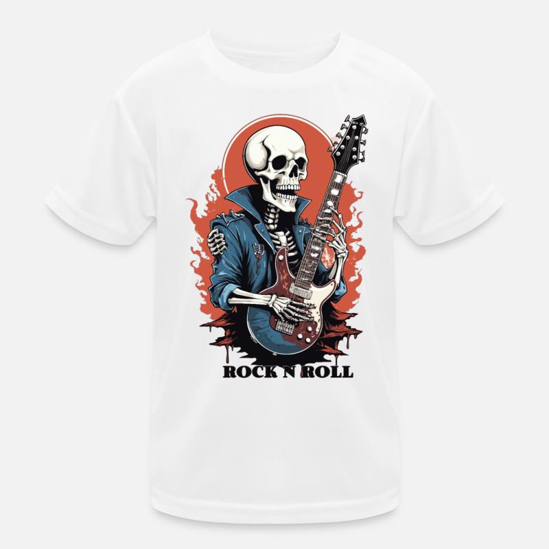 Rock 'n' Roll Skeleton Kids Functional T-Shirt
