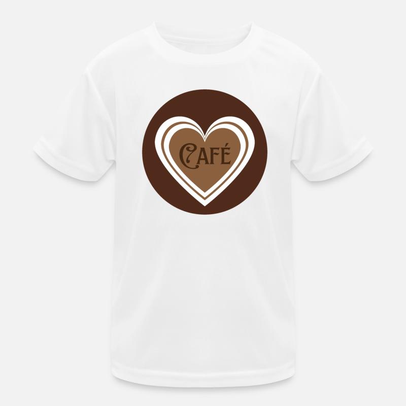Coffee with Hearts - Kids Functional T-Shirt - white