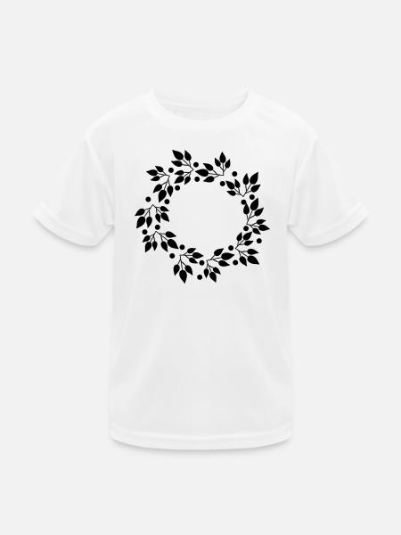 Kranz - Kinder Funktions-T-Shirt - Weiß - Vorne