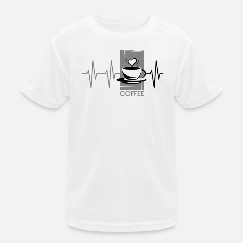 pulse coffee café heartbeat coffee love icon Kids Functional T-Shirt