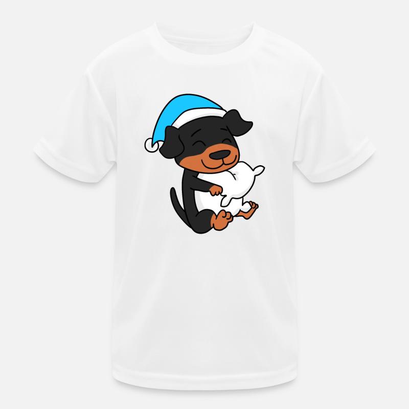 Rottweiler Sleeping Fatigue Dog Kids Functional T-Shirt