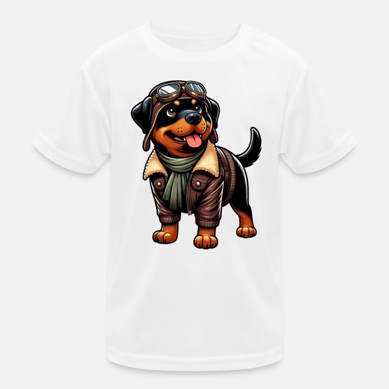 Rottweiler Pilot Design Kinder Funktions-T-Shirt